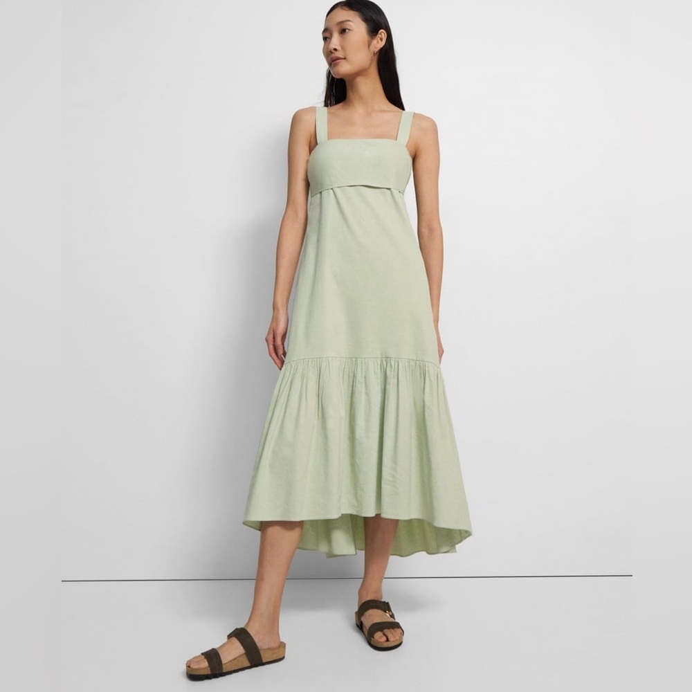 Theory Tie-Back Dress in Stretch Linen
